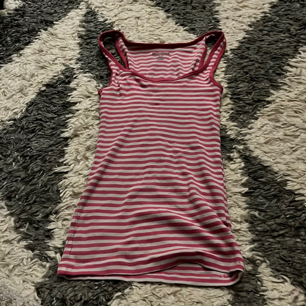Pink and white tank top